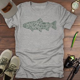 Fishing Blueprint T Shirt Gift For Fishing Enthusiast