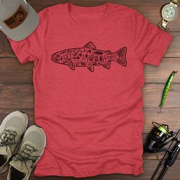 Fishing Blueprint T Shirt Gift For Fishing Enthusiast