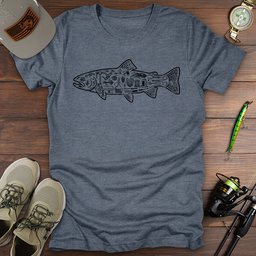 Fishing Blueprint T Shirt Gift For Fishing Enthusiast
