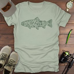 Fishing Blueprint T Shirt Gift For Fishing Enthusiast