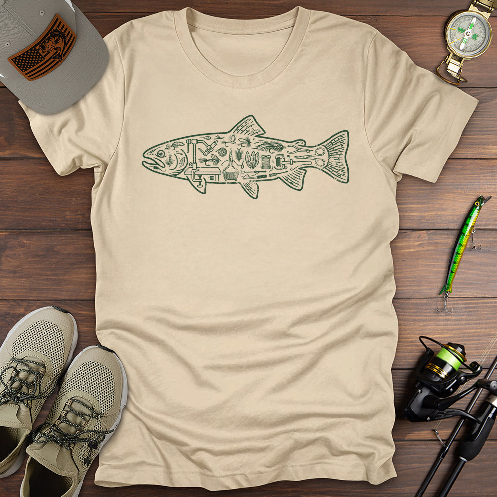 Fishing Blueprint T Shirt Gift For Fishing Enthusiast