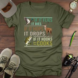 Hunt Fish Cook T Shirt Gift For Fishing Enthusiast
