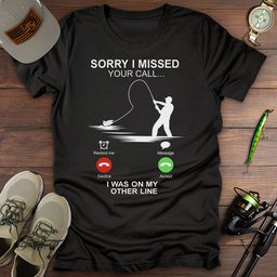 On My Other Line T Shirt Gift For Fishing Enthusiast