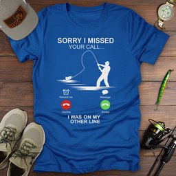 On My Other Line T Shirt Gift For Fishing Enthusiast