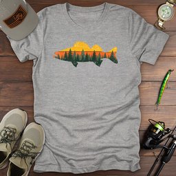 Sunset Forest Walleye T Shirt Gift For Fishing Enthusiast
