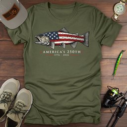 Trout Americas 250th T Shirt Gift For Fishing Enthusiast