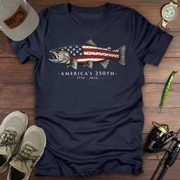 Trout Americas 250th T Shirt Gift For Fishing Enthusiast