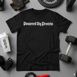 Powered By Protein T Shirt Gift For Fitness Lover