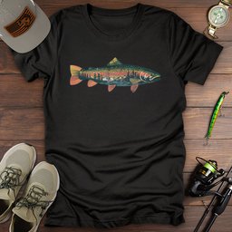 Trout Silhouette Nature T Shirt Gift For Fishing Enthusiast