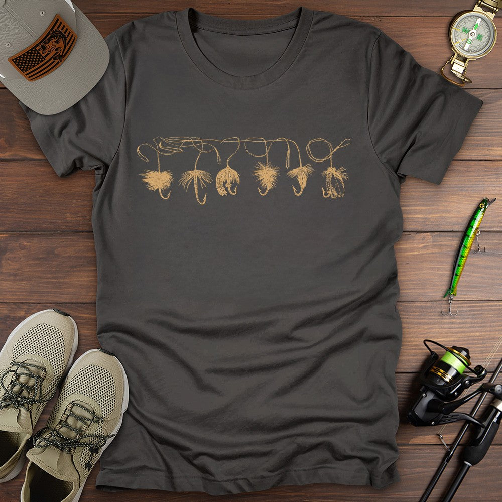 Vintage Fly Fishing Lures T Shirt Gift For Fishing Enthusiast