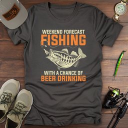 Weekend Forecast Beer Fishing T Shirt Gift For Fishing Enthusiast