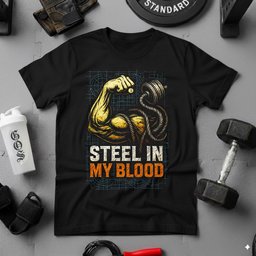 Steel In My Blood T Shirt Gift For Fitness Lover