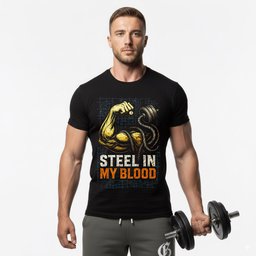 Steel In My Blood T Shirt Gift For Fitness Lover