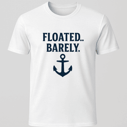 Barely Floated Anchor T Shirt Gift For Boat Owner