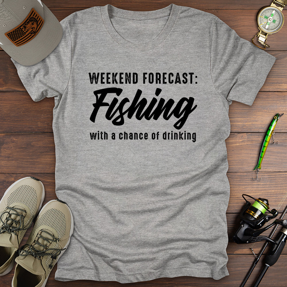 Weekend Forecast Fishing T Shirt Gift For Fishing Enthusiast