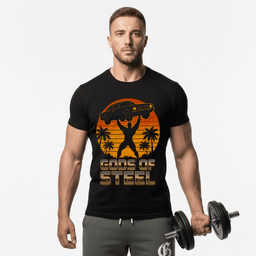 Gods Of Steel Retro T Shirt Gift For Fitness Lover