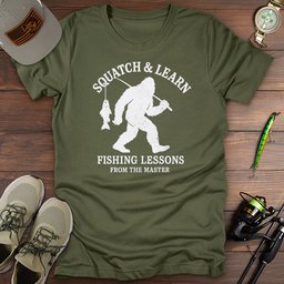 Squatch And Learn T Shirt Gift For Fishing Enthusiast