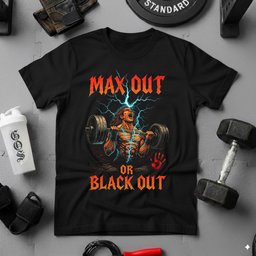 Max Out Or Black Out T Shirt Gift For Fitness Lover