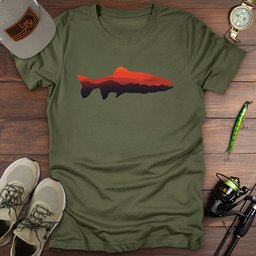 Sunset Trout T Shirt Gift For Fishing Enthusiast