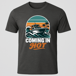 Coming In Hot Sunset T Shirt Gift For Boat Owner