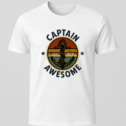 Captain Awesome T Shirt Gift For Boat Owner