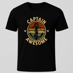 Captain Awesome T Shirt Gift For Boat Owner