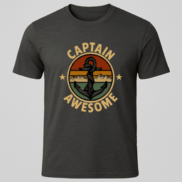 Captain Awesome T Shirt Gift For Boat Owner