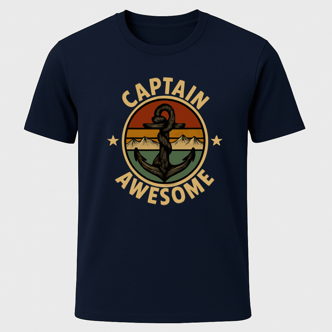Captain Awesome T Shirt Gift For Boat Owner