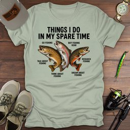 Spare Time T Shirt Gift For Fishing Enthusiast