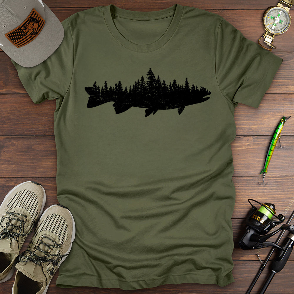 Wilderness Trout T Shirt Gift For Fishing Enthusiast
