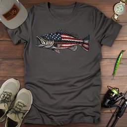 Stars And Stripes Bass T Shirt Gift For Fishing Enthusiast