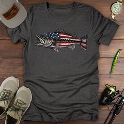 Stars And Stripes Bass T Shirt Gift For Fishing Enthusiast