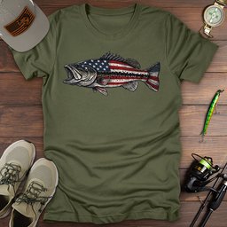 Stars And Stripes Bass T Shirt Gift For Fishing Enthusiast