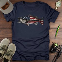 Stars And Stripes Bass T Shirt Gift For Fishing Enthusiast