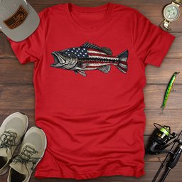 Stars And Stripes Bass T Shirt Gift For Fishing Enthusiast