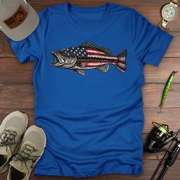 Stars And Stripes Bass T Shirt Gift For Fishing Enthusiast