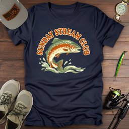 Sunday Stream Club T Shirt Gift For Fishing Enthusiast