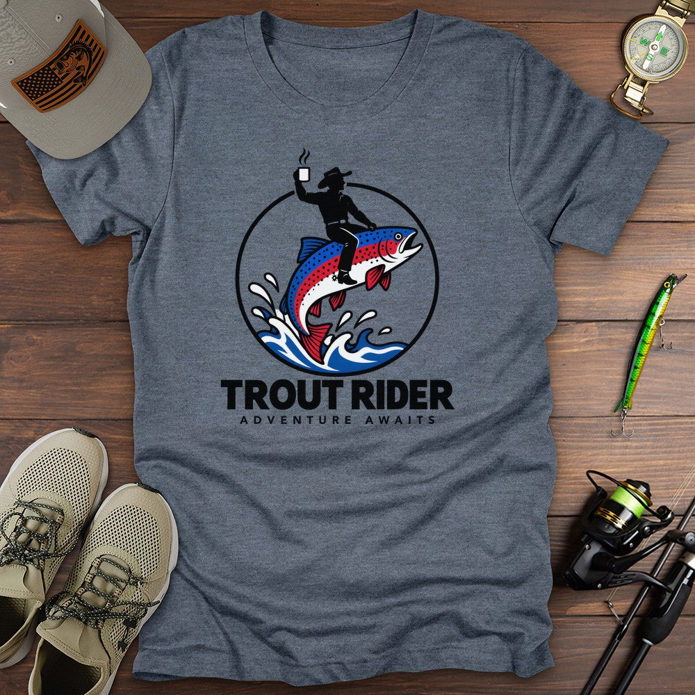 Trout Rider T Shirt Gift For Fishing Enthusiast