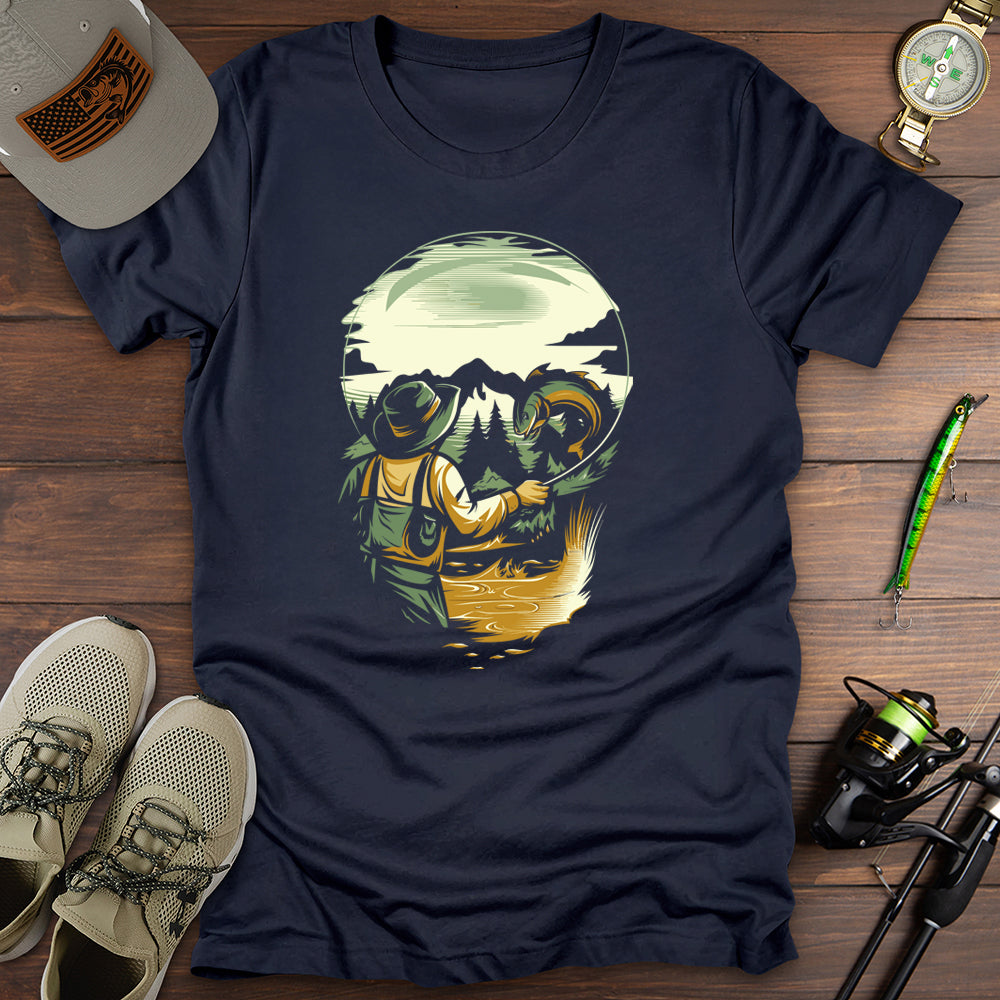 Skull Cast Fishing T Shirt Gift For Fishing Enthusiast