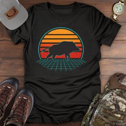 Wild Boar 80s T Shirt Gift For Fishing Enthusiast