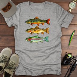 Trout Trifecta T Shirt Gift For Fishing Enthusiast