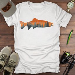 Treeline Trout T Shirt Gift For Fishing Enthusiast