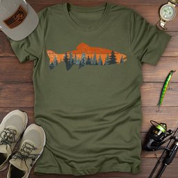Treeline Trout T Shirt Gift For Fishing Enthusiast