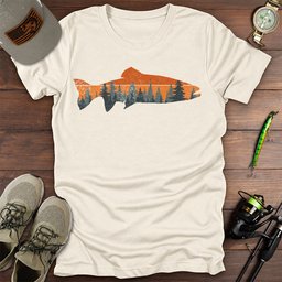 Treeline Trout T Shirt Gift For Fishing Enthusiast