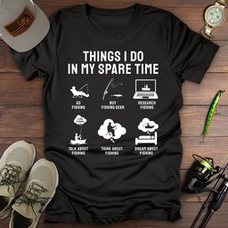 Spare Time T Shirt Gift For Fishing Enthusiast