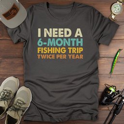 Six Month Fishing Trip T Shirt Gift For Fishing Enthusiast