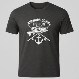Anchors Down Fish On T Shirt Gift For Boat Owner