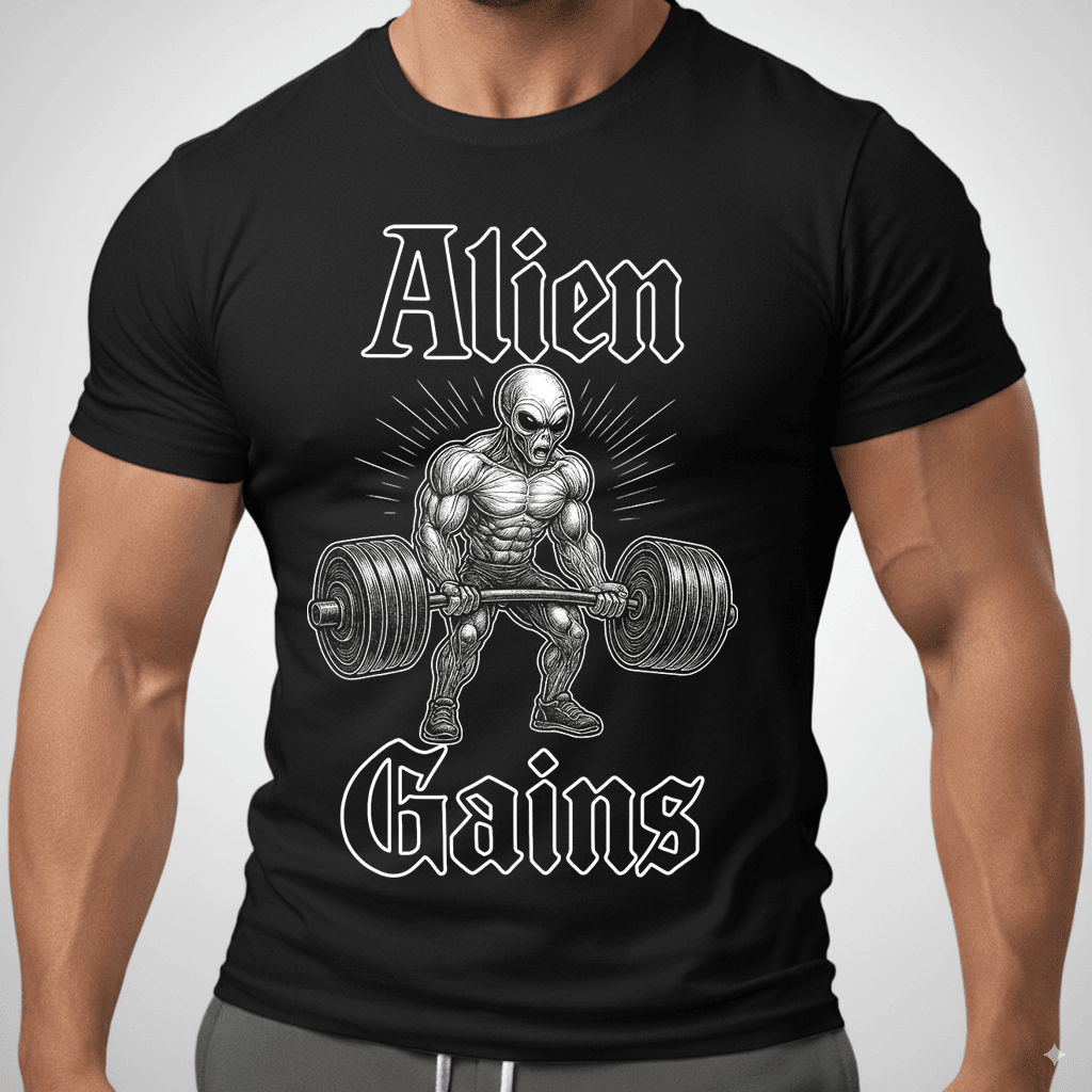 Alien Gains T Shirt Gift For Fitness Lover