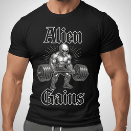 Alien Gains T Shirt Gift For Fitness Lover