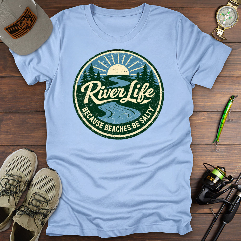 River Life T Shirt Gift For Fishing Enthusiast